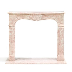 Louis XVI Style Pink Faux Marble Fireplace Surround