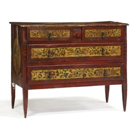 Antique Continental Paint Decorated Commode