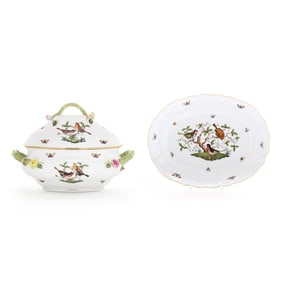 Herend  Rothschild Bird  Covered Tureen with Underplate