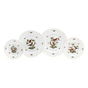 Herend  Rothschild Bird  Tableware, (32) Pieces
