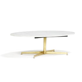 Modernist Marble and Brass Cocktail Table