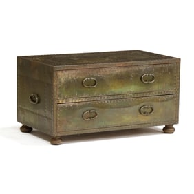 Vintage Brass Wrapped Coffee Table / Chest