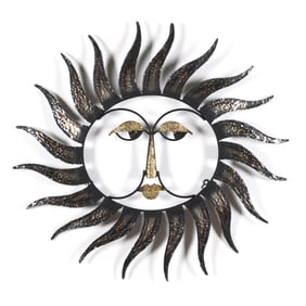 Curtis Jere, Modernist Metal Sun Wall Sculpture