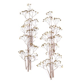 Curtis Jere, Pair of Metalwork Tree Wall Sculptures