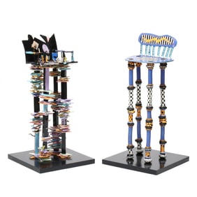 Debra Norby (American), Two Memphis Pottery Stools