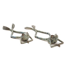 Suzann Partridge, Two Whimsical Pottery Frogs