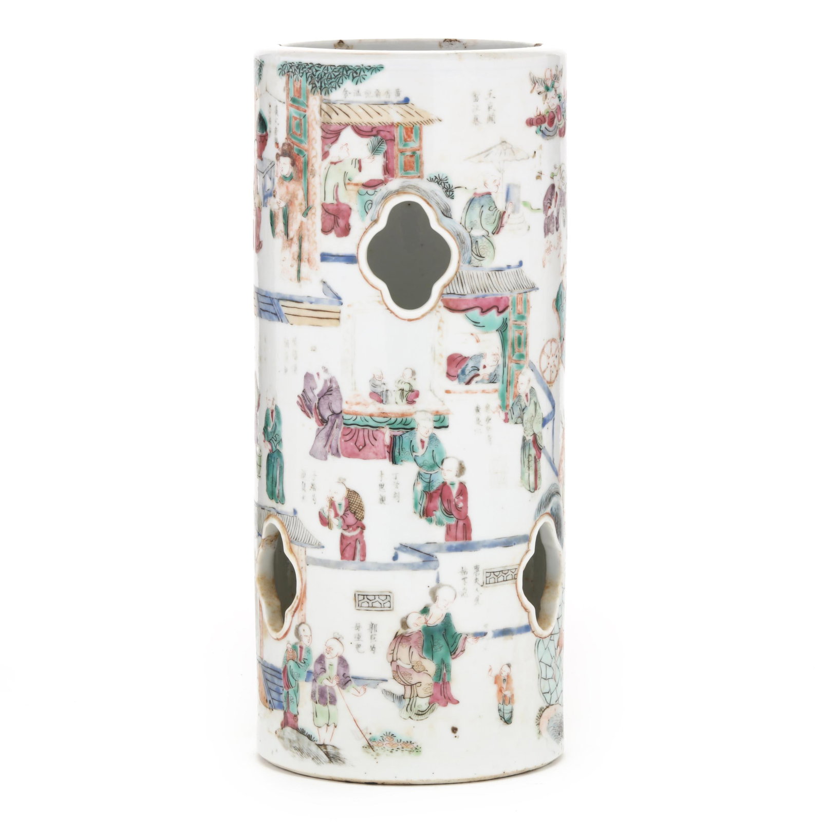 A Chinese Porcelain Famille Rose Hat Stand (1 of 8)