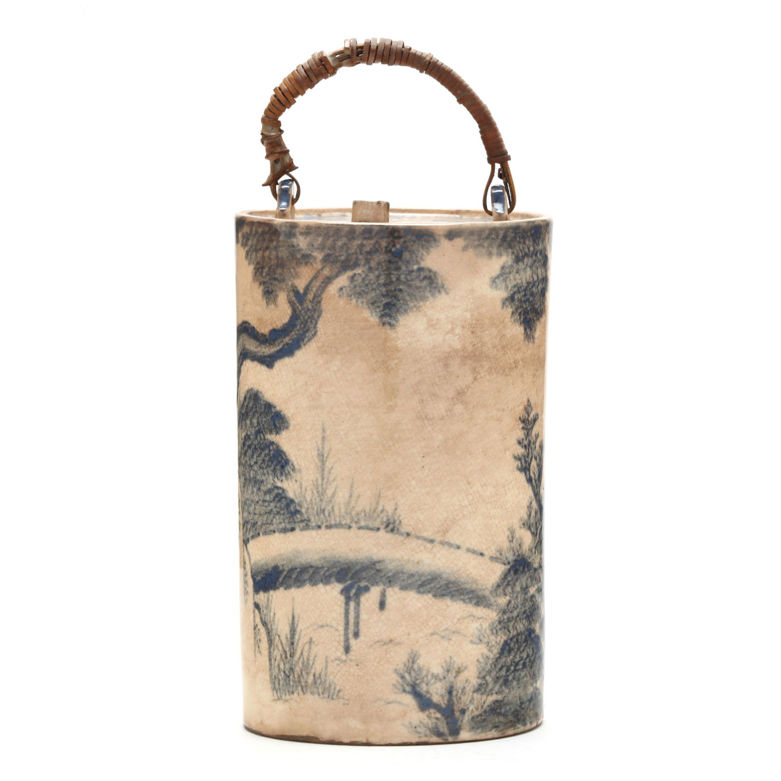 A Japanese Blue and White Sake Bottle ( Tokkuri ) (1 of 6)