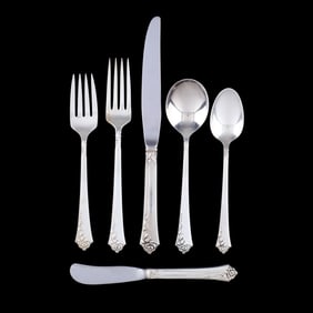 Oneida Damask Rose Sterling Silver Flatware Service