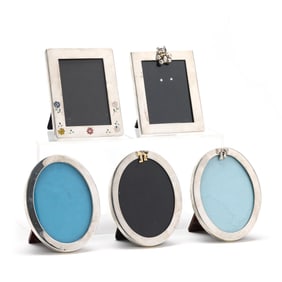 Five Sterling Silver Picture Frames, Including Tiffany & Co.