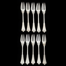 Set of Ten Tiffany & Co. Persian Sterling Silver Pie Forks