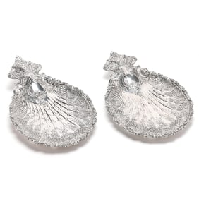 Pair of Tiffany & Co. Sterling Silver Peacock Trays