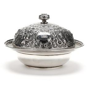 A Tiffany & Co. Sterling Silver Butter Dish with Cover