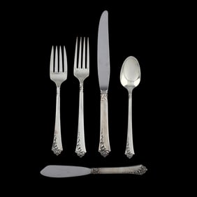 Oneida Damask Rose Sterling Silver Partial Flatware Service