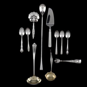 A Group of Sterling Silver Flatware
