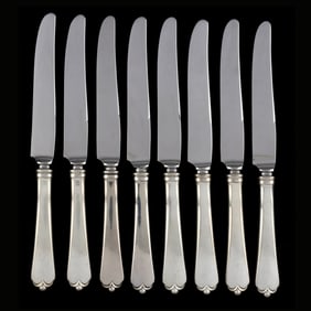 Set of Eight Watson Lotus Sterling Silver Handled Knives