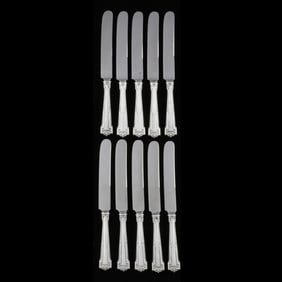 Ten Wallace Dauphine Sterling Silver Knives