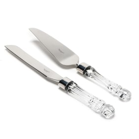 Two Waterford Crystal Handled Serving Knives