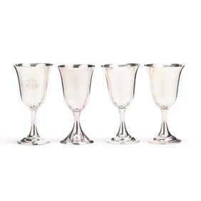 Four Sterling Silver Goblets