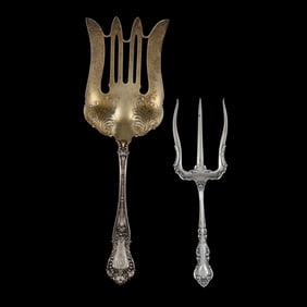 Two American Sterling Silver Serving Forks