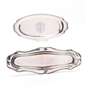 Two Sterling Silver Pin Trays