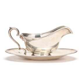 International Sterling Silver Gravy Boat and Underplate