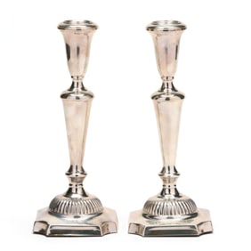 Pair of American Sterling Silver Candlesticks