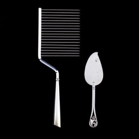 Sterling Silver Cheese Knife and Cake Breaker by Georg Jensen, U.S.A.