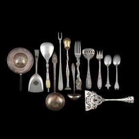 Selection of Silver Hammered Silver Flatware