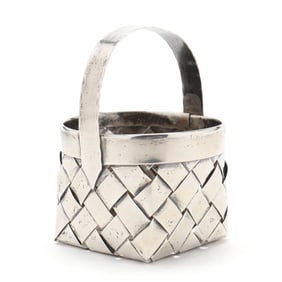 A Vintage Cartier Sterling Silver Miniature Picnic Basket