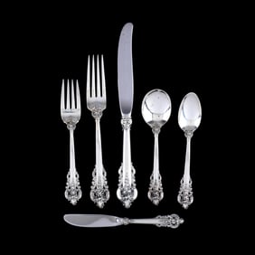 Wallace Grande Baroque Sterling Silver Flatware Service for Six