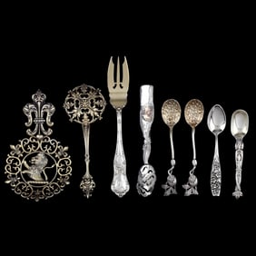 Eight Pieces of Sterling Silver Flatware by George Shiebler