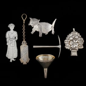 Six Sterling Silver Objects of Vertu