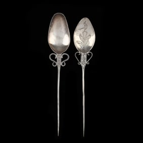 Two Silver Tupo or Shawl Pins, 19th century