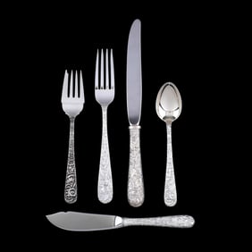 An S. Kirk & Son Repousse Sterling Silver Flatware Service
