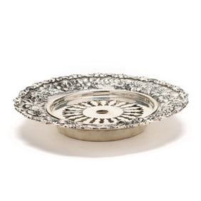 A Sterling Silver Repousse Butter Dish by Jenkins & Jenkins, Inc.