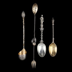 Four Pieces of Gorham Ornate Sterling Silver Flatware