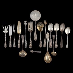 Selection of American Sterling Silver Flatware in Repousse and Foliate Patterns