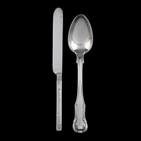 Two Early Samuel Kirk Silver Flatware Pieces