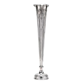 Large Silver-Plated Trumpet Vase