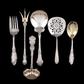 Six American Sterling Silver Flatware Servers