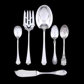 Six Pieces of Assorted American Sterling Silver Flatware