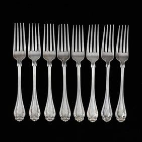 Eight Dominick & Haff Century Sterling Silver Forks