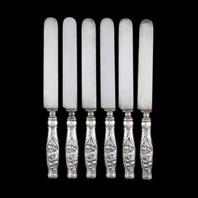 Set of Six Whiting Lily of the Valley Sterling Silver Knives