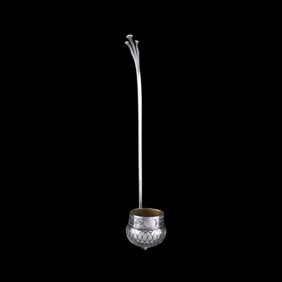 An Antique Sterling Silver Ladle in the Form of Thistle