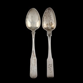 Two Coin Silver Spoons, including Joseph Clarico of Virginia
