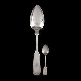 Two Coin Silver Spoons, Wright Family History