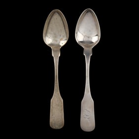 Two Rare North Carolina Coin Silver Spoons, Mark of John Copper Stedman
