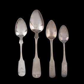 Four North Carolina Coin Silver Spoons