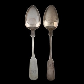 Two North Carolina Coin Silver Tablespoons